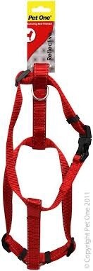 Pet One Reflective Harness - Red, Size: 15-22cm