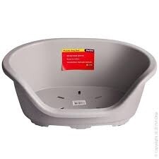 Pet One Oval Plastic Bed - Grey