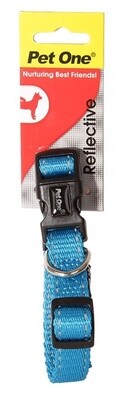 Pet One Reflective Collar - Aqua