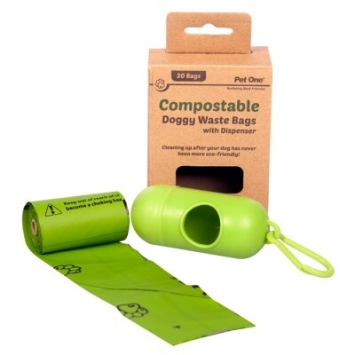 Pet One Compostable Poo Bags with Dispenser