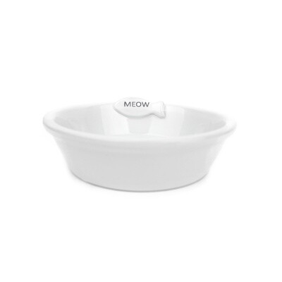 Cattitude Ceramic Bowl Fish White