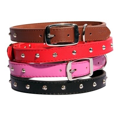 Pet One Studded Single Row Collar - Red