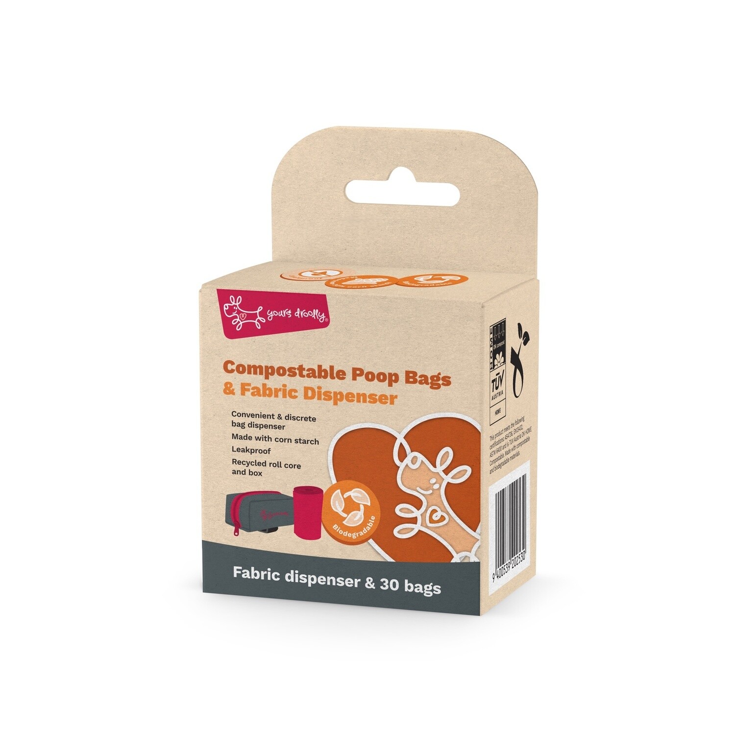 Yours Droolly Compostable Poo Bag Holder (with bags)