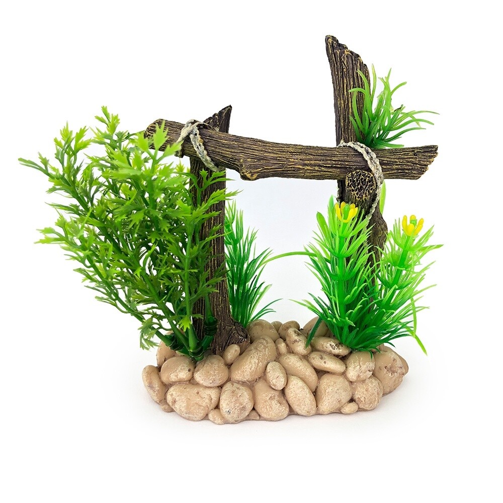 Allpet Aqua Wood Railing with Plant