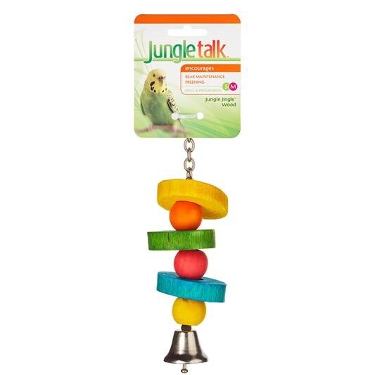 Jungle Talk Jingle Wood Bird Toy, Size: Small