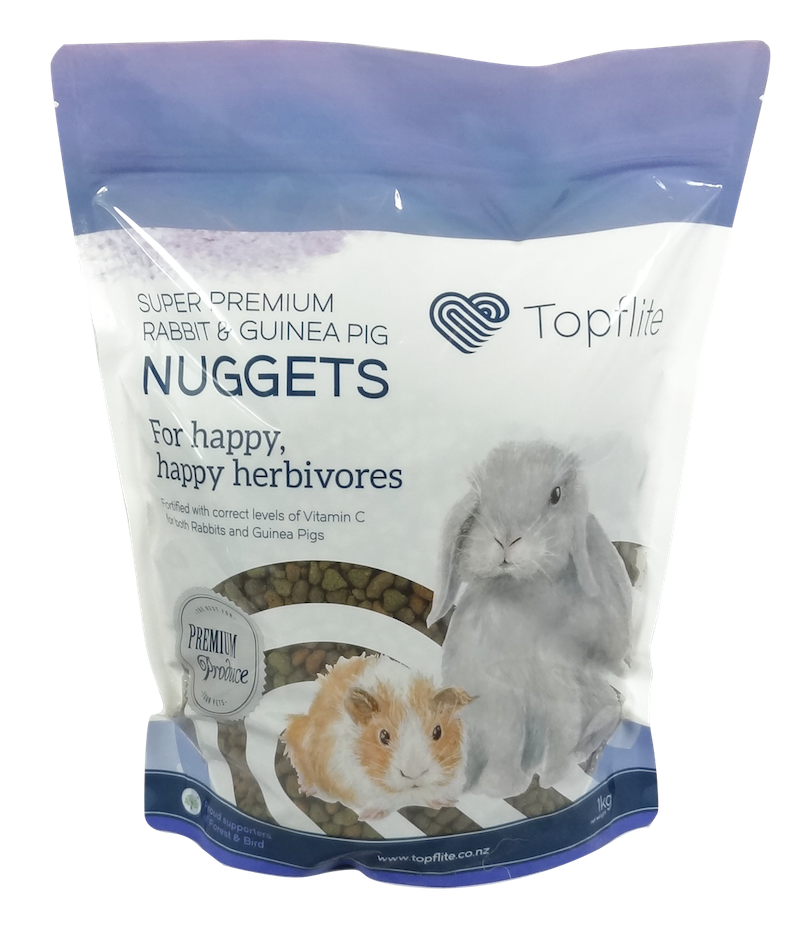 Topflite Rabbit &amp; Guinea Super Premium Nuggets, Bag Size: 1kg