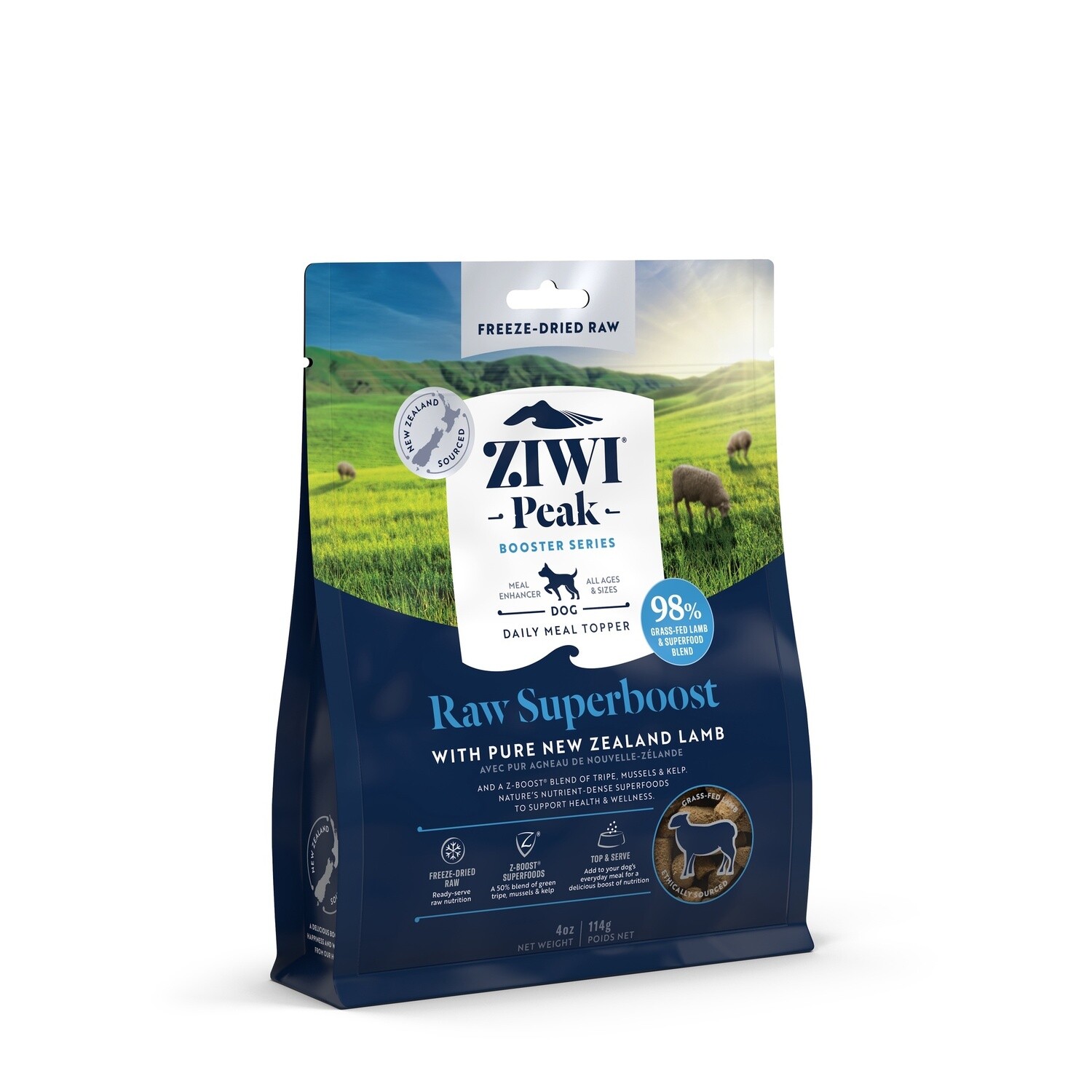 Ziwi Peak Dog Freeze-dried Raw Superboost Lamb, Bag Size: 114g