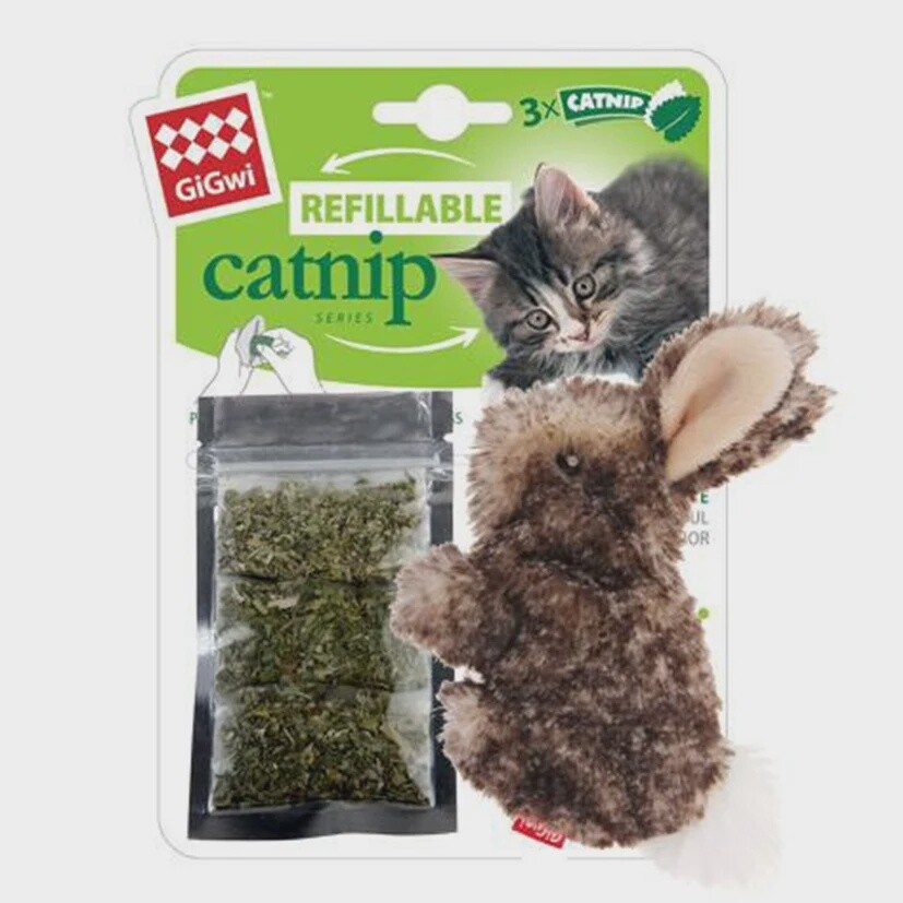 GiGwi Refillable Catnip Rabbit Natural