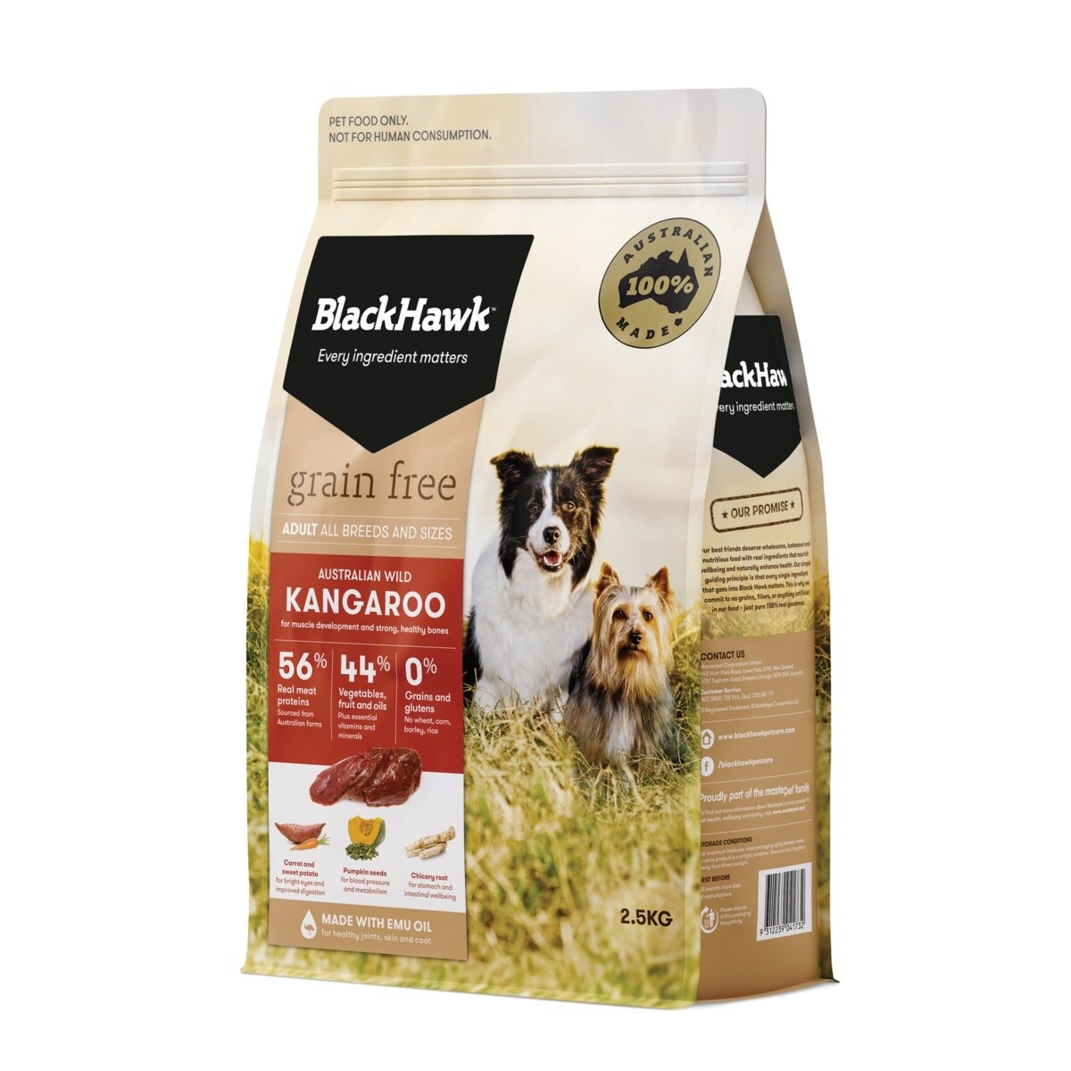 Blackhawk Grain Free - Dog Kangaroo, Weight: 2.5kg