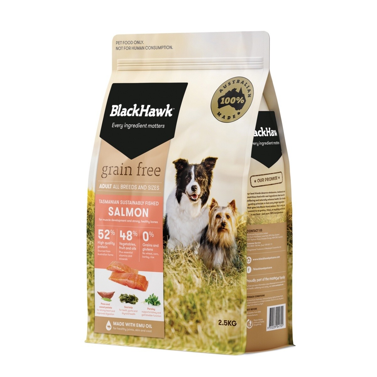 Blackhawk Grain Free - Dog Salmon, Weight: 2.5kg