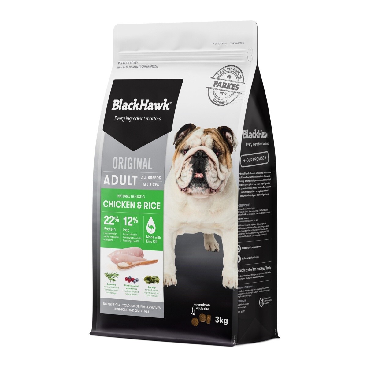 Blackhawk Original - Dog Chicken &amp; Rice, Bag Size: 3kg