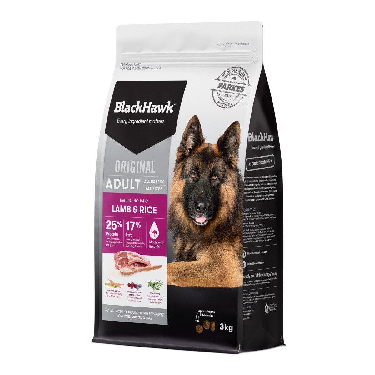 Blackhawk Original - Dog Lamb &amp; Rice, Bag Size: 3kg