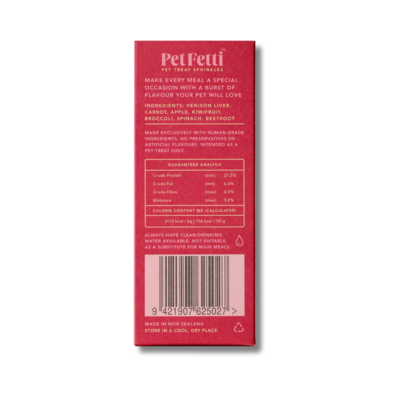 Pet Fetti Pet Treat Sprinkles - Vege &amp; Venison