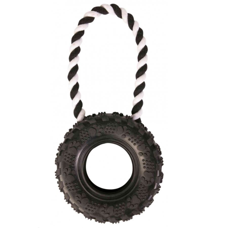 Yours Droolly Tyre Rope Toy, Size: Medium (23cm)