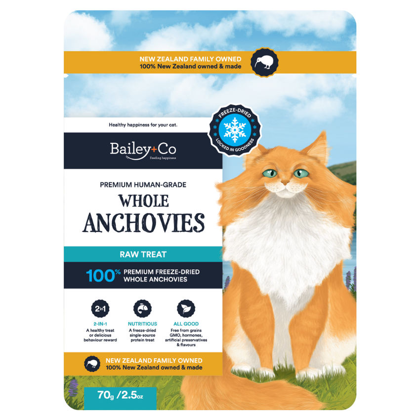 Bailey+ Co Whole Anchovies Cat Treats