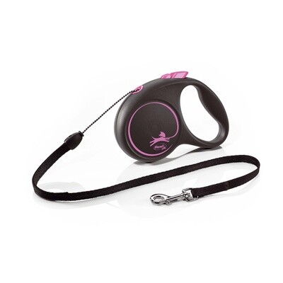 Flexi Black Design Retractable Lead Cord 5 m