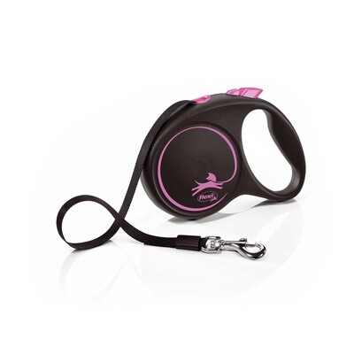 Flexi Black Design Retractable Lead 5m Tape