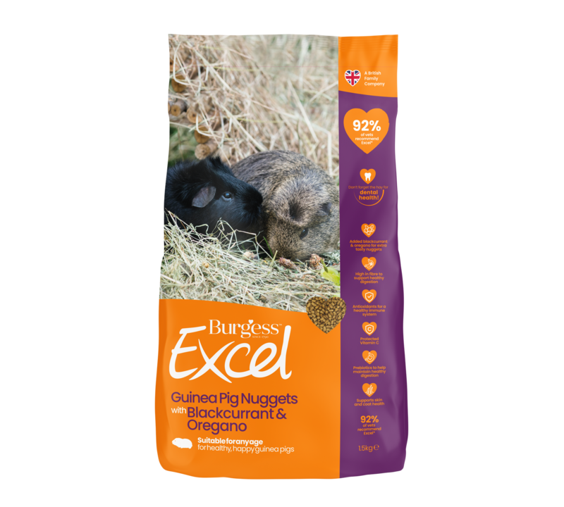 Burgess Excel Guinea Pig Nuggets with Blackcurrant and Oregano, Bag Size: 1.5kg