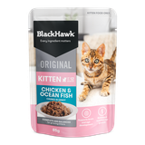 Blackhawk Kitten Chicken &amp; Ocean Fish Sachets, Flavour: 85g Sachets