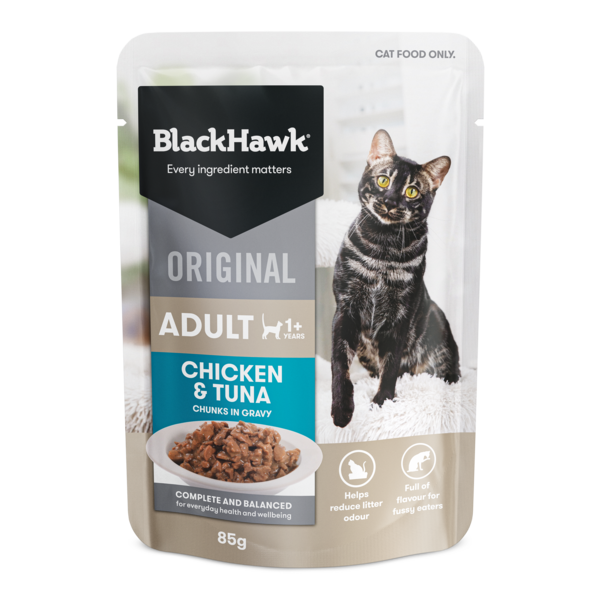 Blackhawk Cat Chicken &amp; Tuna Sachets, Flavour: 85g Sachets