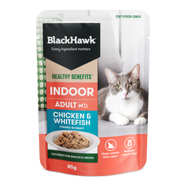 Blackhawk Cat Indoor Chicken &amp; Fish Sachets, Flavour: 85g Sachets