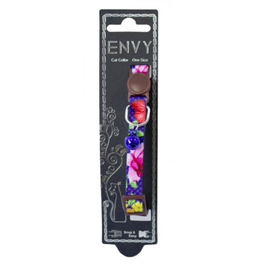 Envy Cat Collar Flora, Colour: Flora Blue