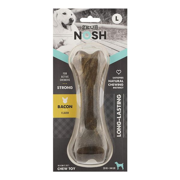 Zeus Nosh Strong Chew Bone Bacon, Size: Large (18.5cm)