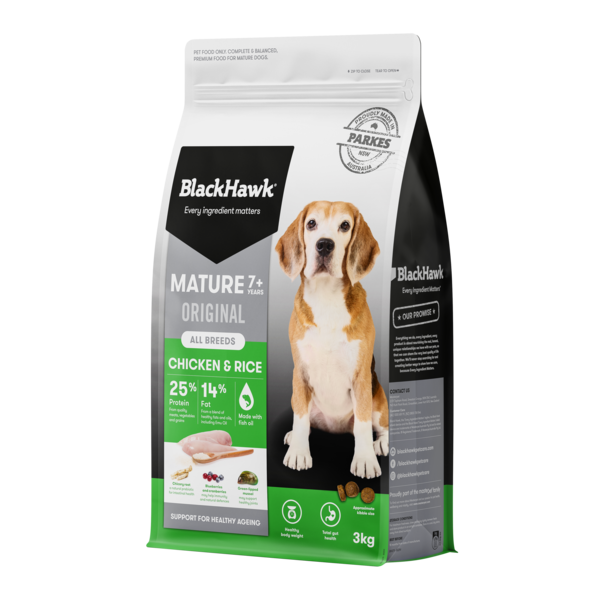 Blackhawk Original Dog Mature Chicken &amp; Rice, Bag Size: 3kg