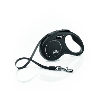 Flexi Classic Retractable Tape Lead 5m Black