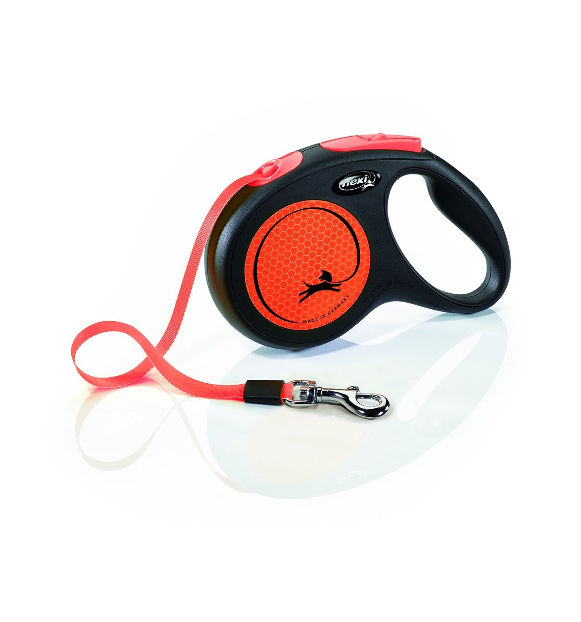 Flexi Neon Retractable Lead Orange, Size: Medium (5m Tape)