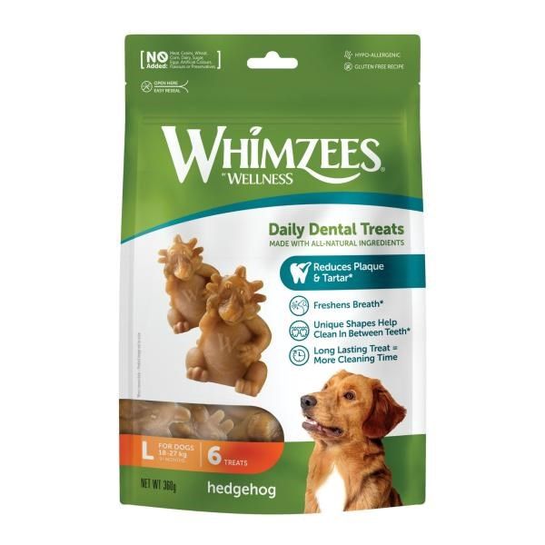 Whimzees Dental Hedgehogs, Pack Size: Large 6 Pack
