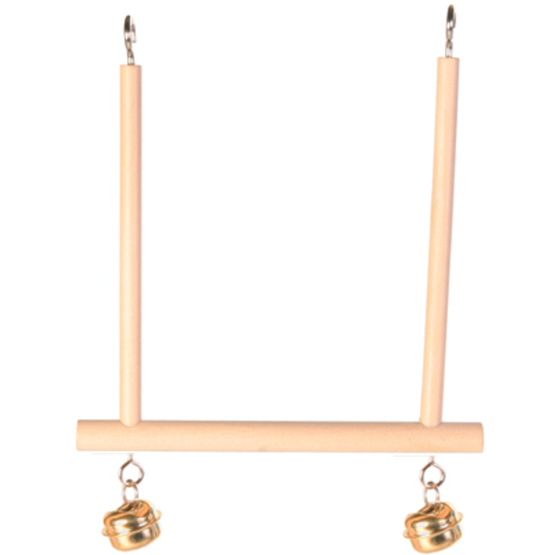 Brooklands Wooden Bird Swing with 2 Bells