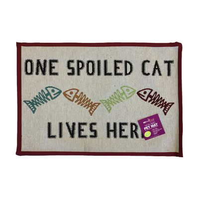Tapestry Placemat &quot;One Spoiled Cat Lives Here&quot;