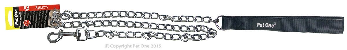 Pet One Dog Leash Chain Padded Black