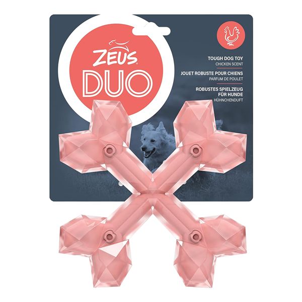 Zeus Duo Cross Bone Chicken Scent Coral