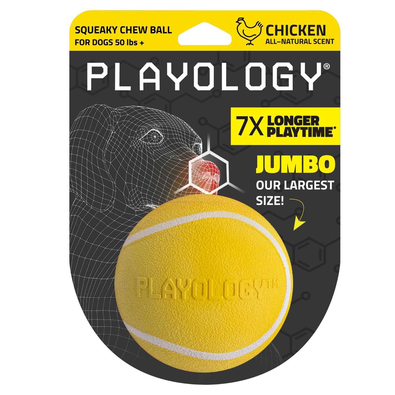 Playology Squeaky Chew Ball - Chicken