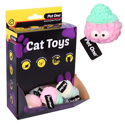 Pet One Cat Toy Fuzzy Ball With Eyes 5cm Pet One Cat Toy Fuzzy Ball With Eyes 5cm