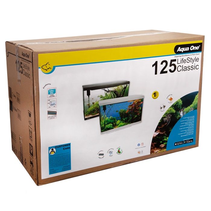 LifeStyle Classic 125L Glass Aquarium Satin Black