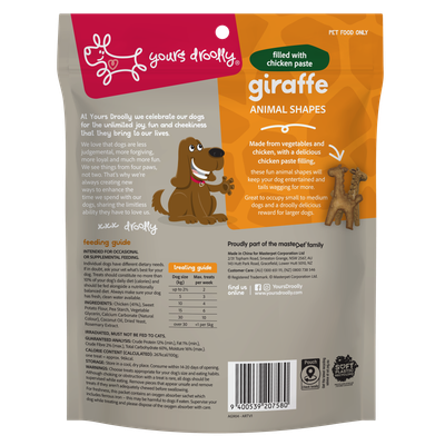 Yours Droolly Chicken Paste Filled Giraffe Shapes