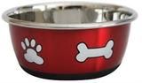 Durapet Stainless Steel Bowl - Red, Size: 500ml
