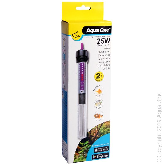 Aqua One Glass Heater, Size: 25w (18.5cm)