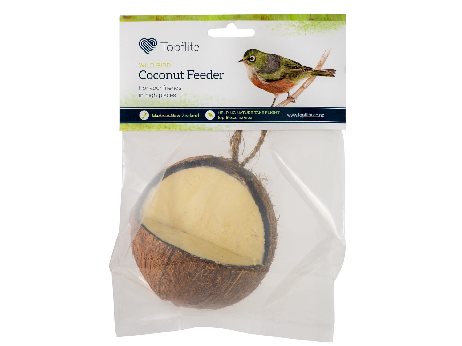 Topflite Wild Bird Coconut Feeder, Flavour: Peanut