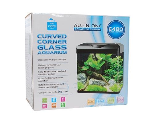 Allpet Aquarium with Curved Corner Glass, Size: 49L