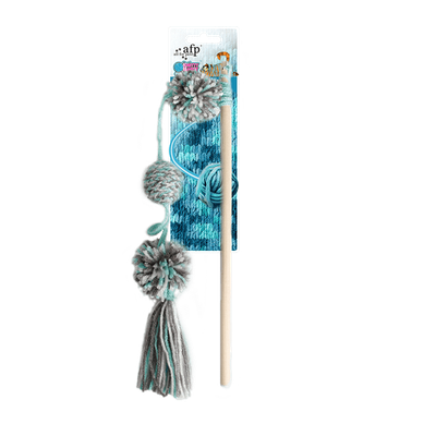 AFP Knotty Habit Cat Yarn Pom Pom Wand