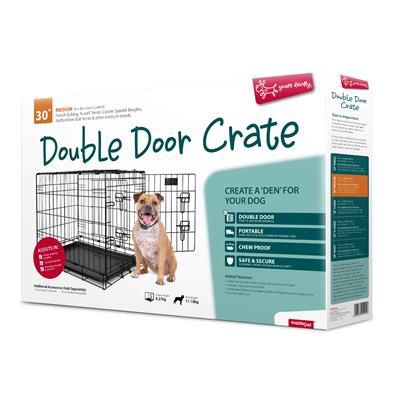 Yours Droolly Double Door Crate, Size: 30 Inch
