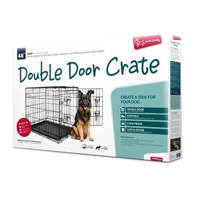 Yours Droolly Double Door Crate, Size: 48 Inch