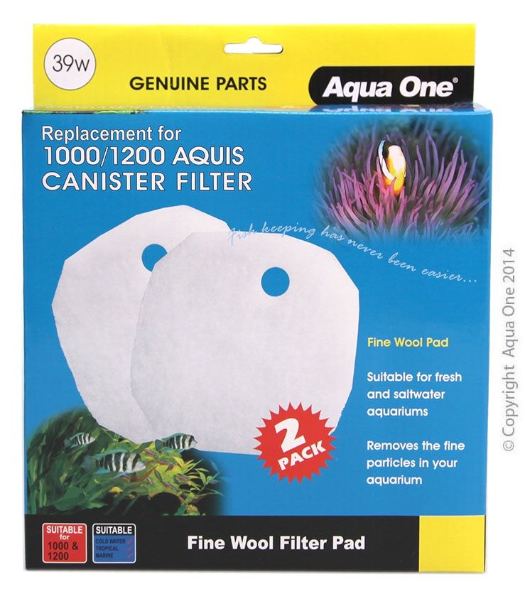 Aqua One Wool Pad - White CF1000/1200; VA650/750 Aquis (2pk)