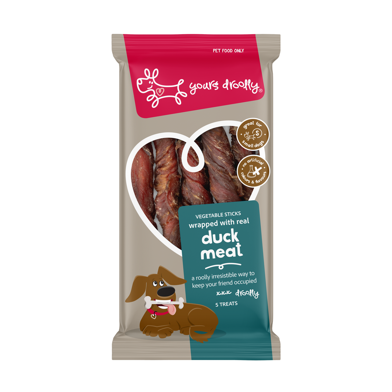 Yours Droolly Duck Wrapped Sticks, Size: Small (5 Pack)