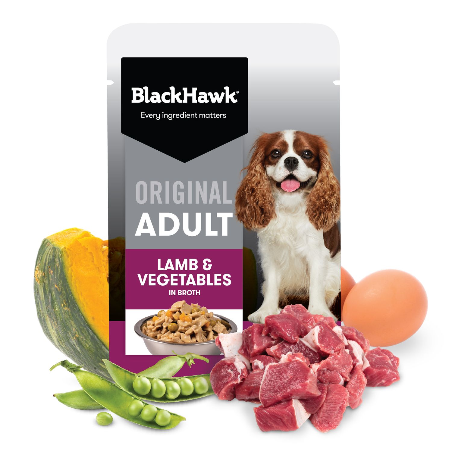 Black Hawk Original Adult Pouch Lamb &amp; Veges, Type: 85g Pouch