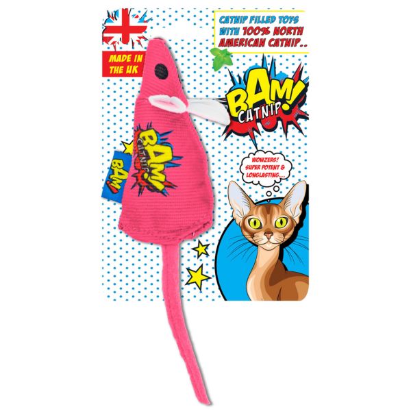 BAM! Catnip Mouse, Colour: Pink